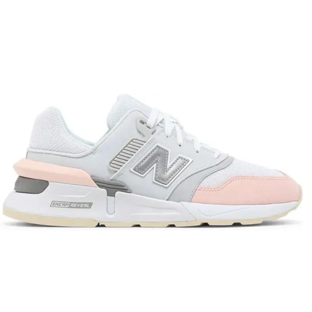 New Balance Women'997 'White Grey Pink' White and Pink Sneakers Size 7.5